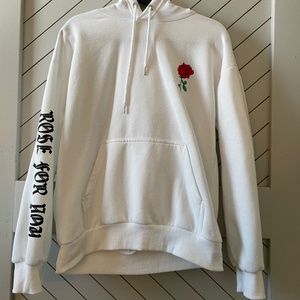 Miz | Man - White Hoodie "Rose for you"